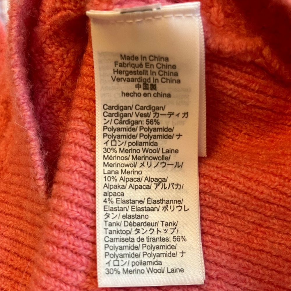 J Crew Supersoft Cropped Cable Knit Sweater Cardigan Tank Set Wool Pink Medium - Picture 14 of 16